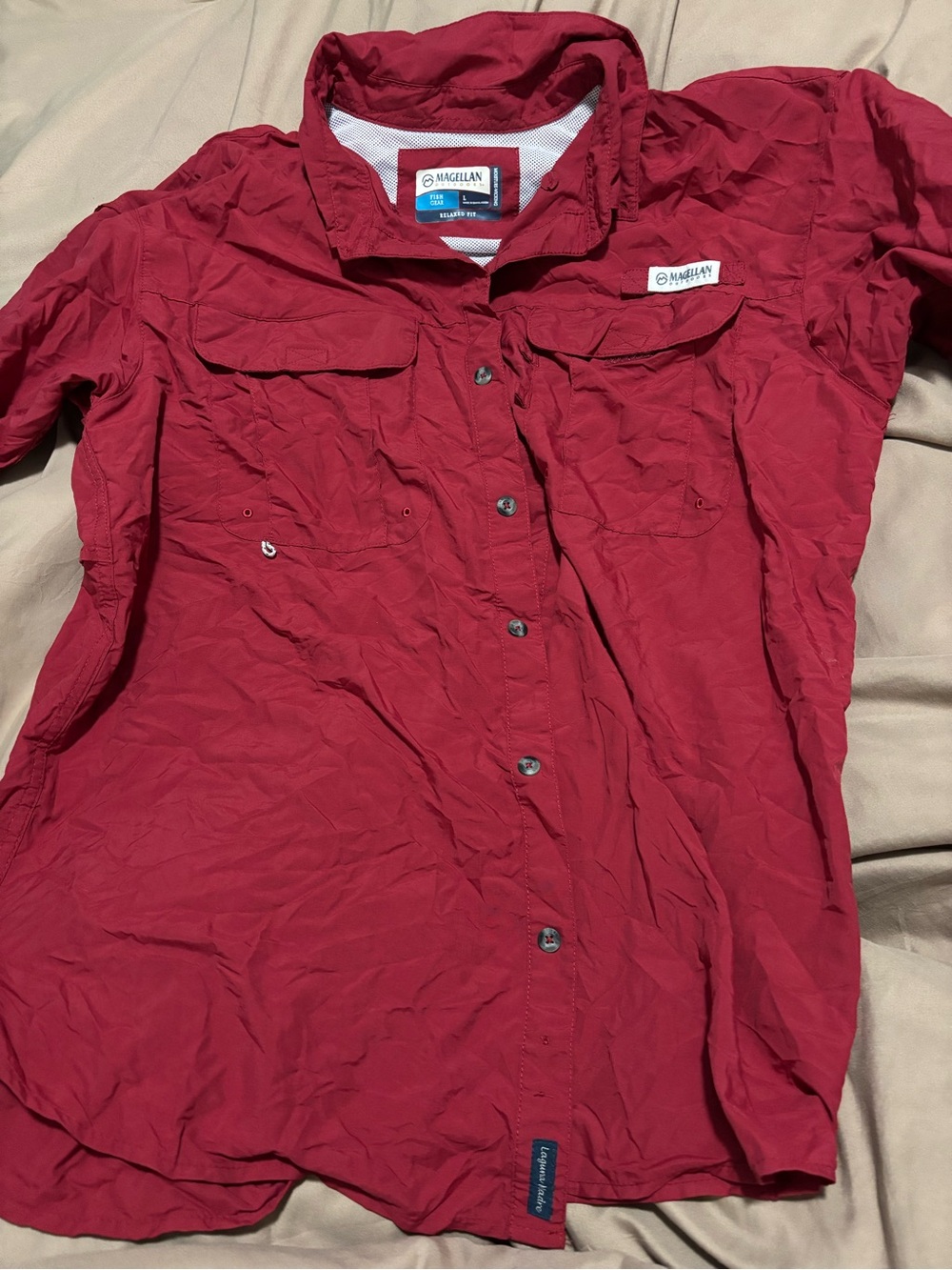 Magellan Outdoors Women's Deep Red Utility Button-Up Jacket
